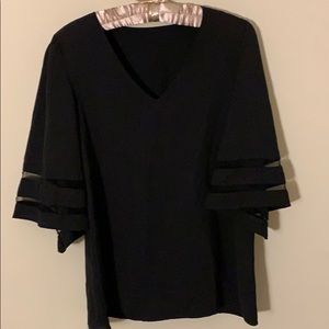 Black bell sleeve top